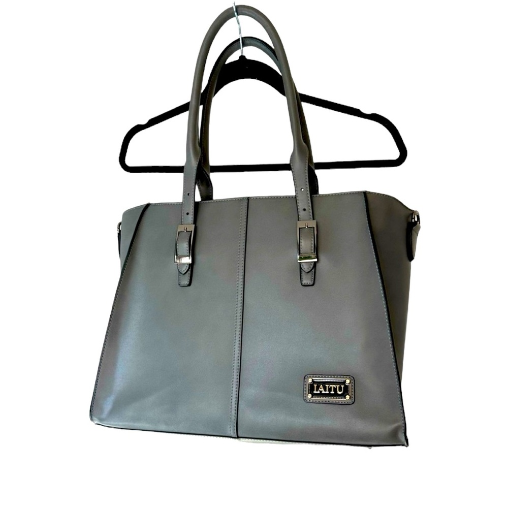 Faux leather laptop bag